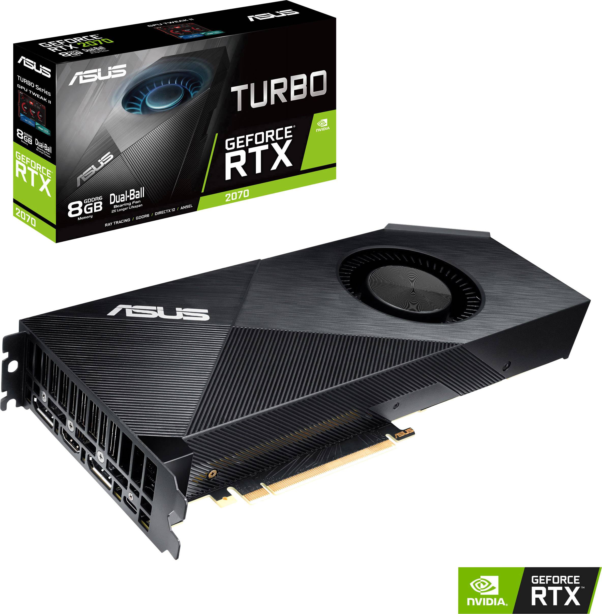 Asus GPU Nvidia GeForce RTX2070 Turbo 8 GB GDDR6 RAM PCIe x16 HDMI™, DisplayPort, USB-C™