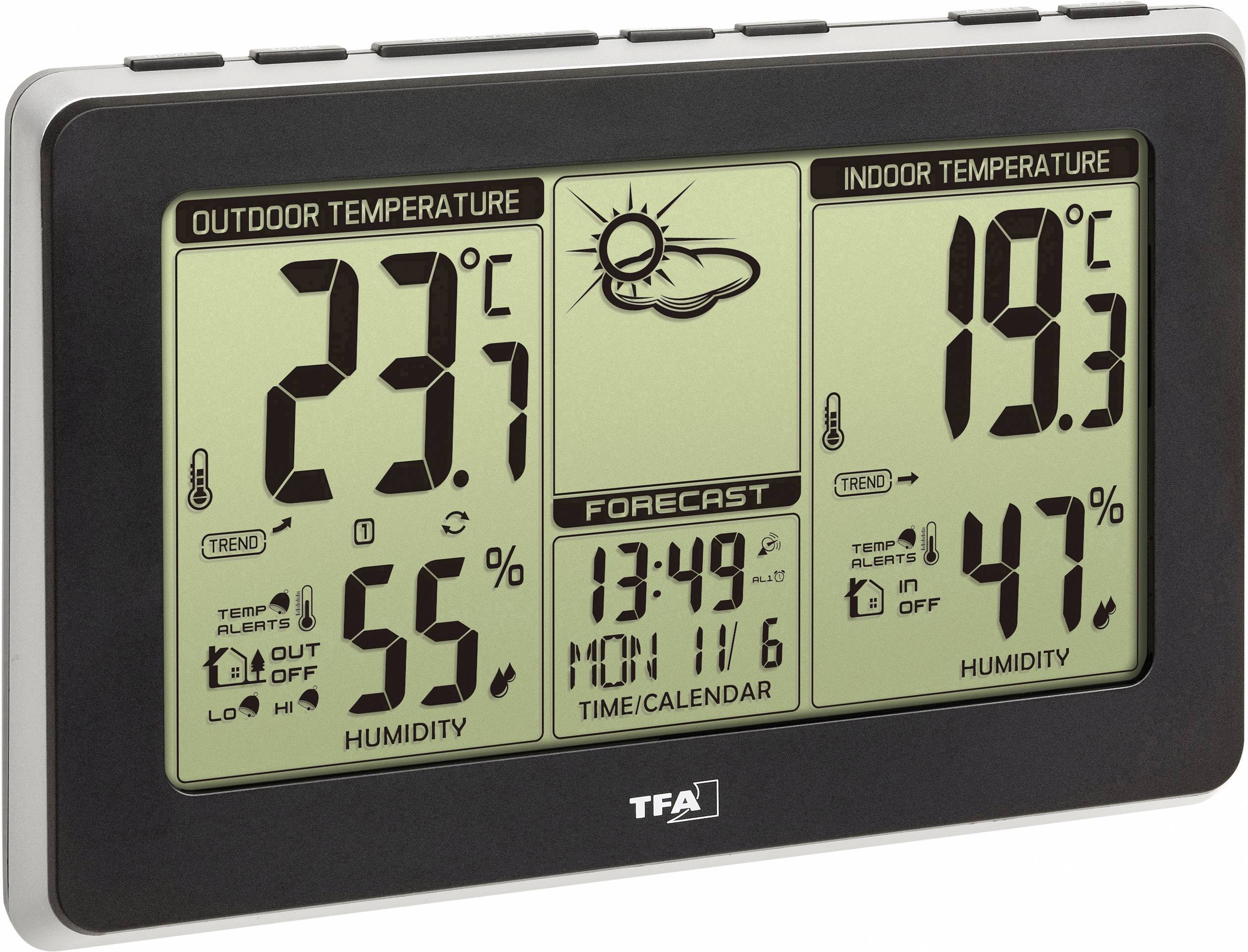TFA Dostmann Mondo 35.1151.01 Wireless digital weather station Forecasts for 1 day Max. number of sensors 3