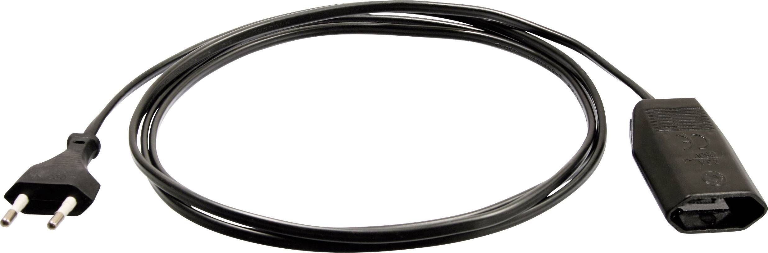 AS Schwabe 50152 Current Cable extension 2.5 A Black 5.00 m H03VVH2-F 2X 0,75 mm²