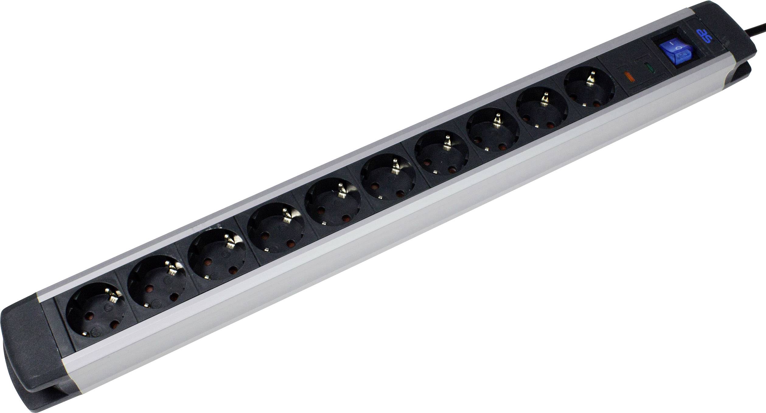 AS Schwabe 18360 Surge protection power strip Black, Silver PG connector 1 pc(s)