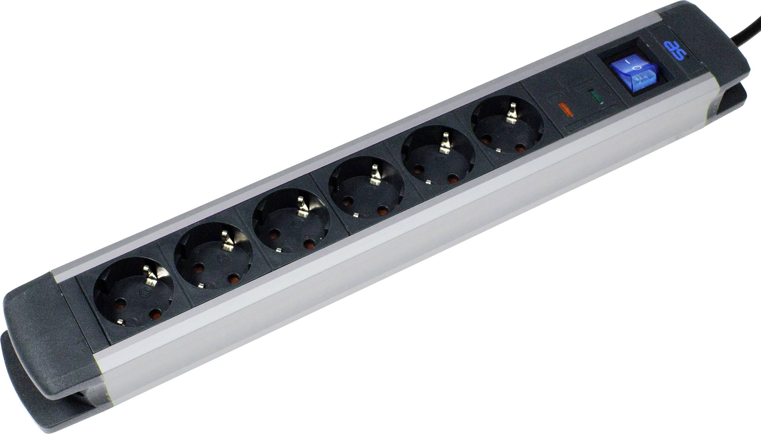 AS Schwabe 18366 Surge protection power strip Black, Silver PG connector 1 pc(s)
