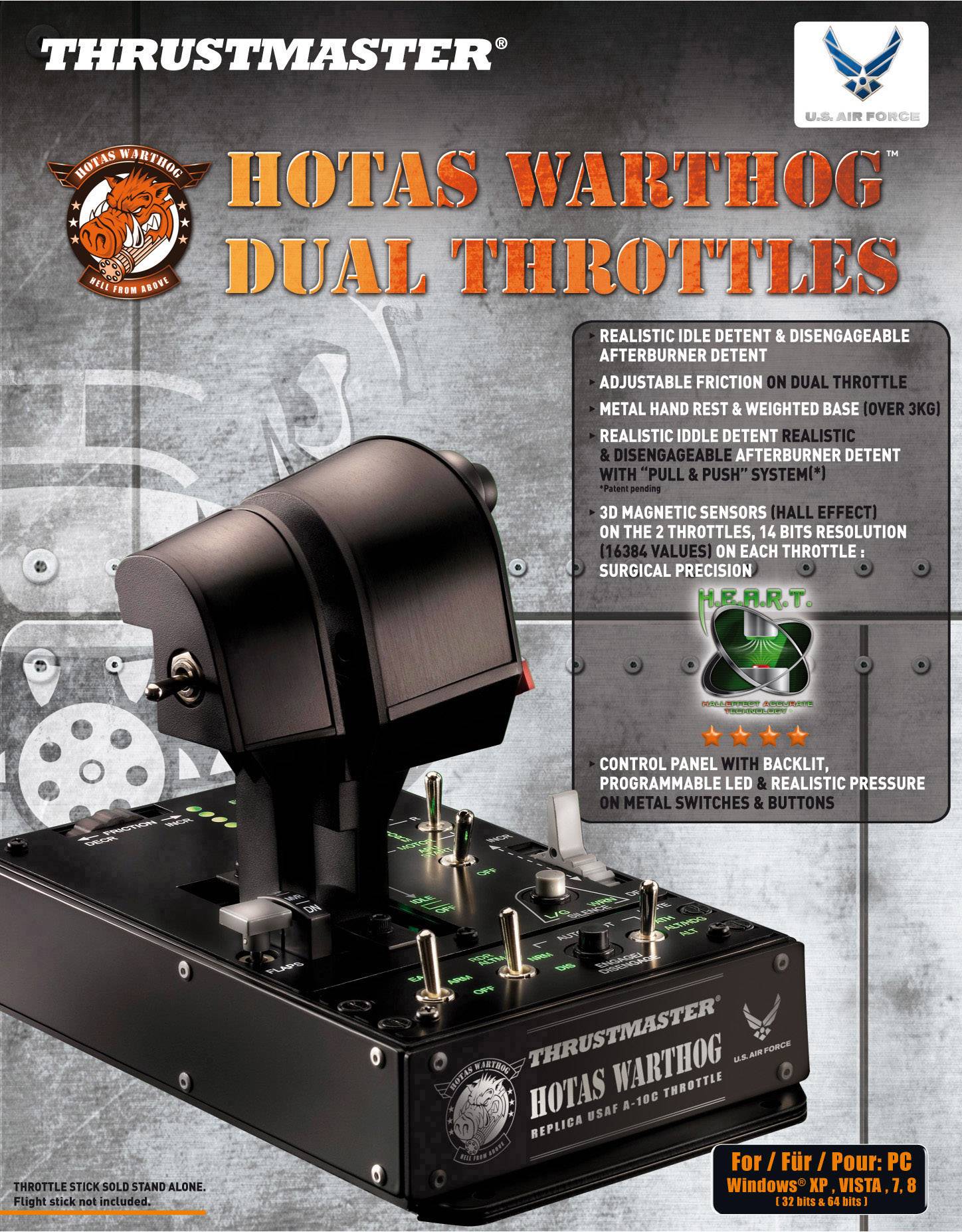 Thrustmaster Hotas Warthog Dual Throttle Flight sim controller USB PC Black