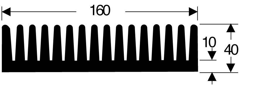 Fischer Elektronik 10022659 SK 85 100 SA Fin heat sink 0.85 K/W (L x W x H) 100 x 160 x 40 mm