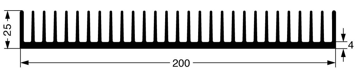 Fischer Elektronik 10019977 SK 42 100 SA Fin heat sink 1.2 K/W (L x W x H) 200 x 100 x 25 mm