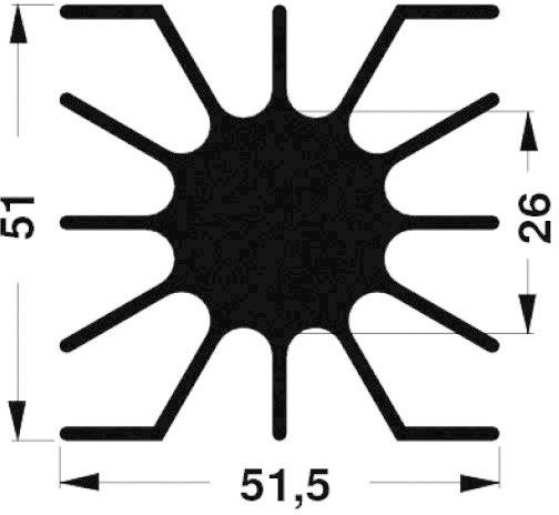 Fischer Elektronik 10020386 SK 46 37,5 SA LED heat sink 1.85 K/W (L x W x H) 51.5 x 51 x 37.5 mm