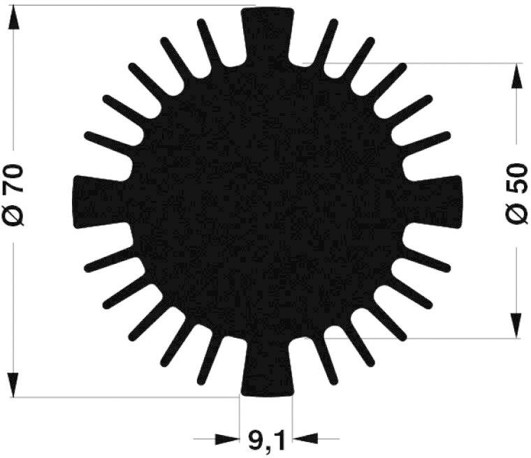 Fischer Elektronik 10021459 SK 570 15 SA LED heat sink 2.27 K/W (Ø x H) 70 mm x 15 mm