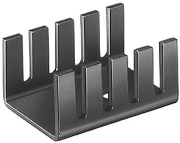 A black, rectangular cable organiser with six vertical slots for managing and separating cables.