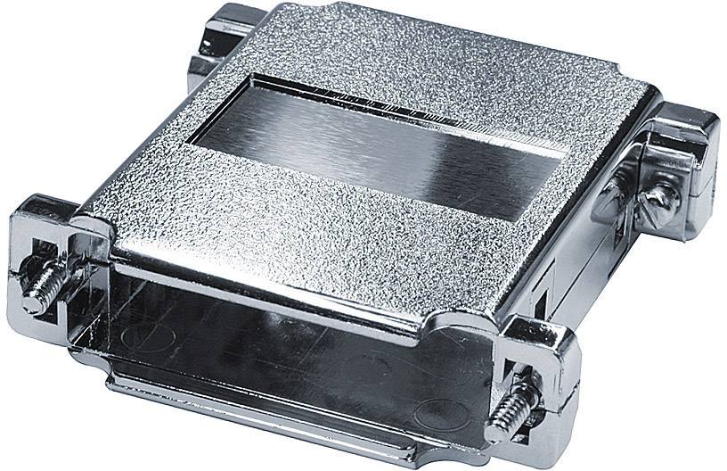Metallic protective frame with a rectangular opening, suitable for electronic components, shows no further details or connections.