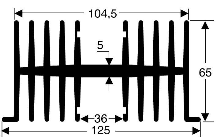 Fischer Elektronik 10019760 SK 34 75 SA Fin heat sink 1.1 K/W (L x W x H) 75 x 125 x 65 mm
