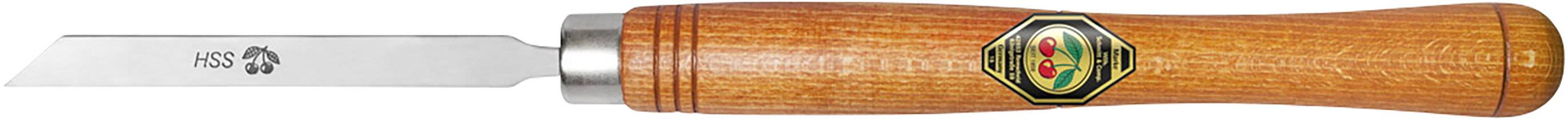 Wood carving knife with an ergonomic wooden handle and sharp blade, suitable for carving fine details in woodworking projects.
