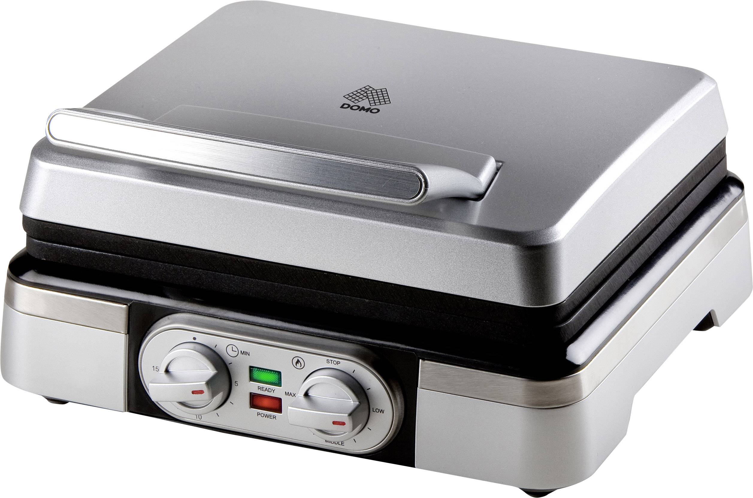 DOMO DO9149W Waffle maker Timer function, with base Silver (metallic)