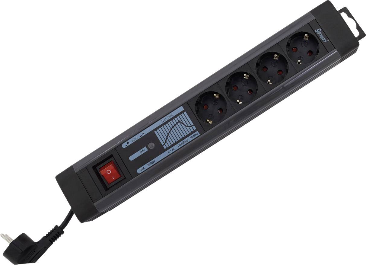 REV 0015462513 Power strip (+ switch) 4x Black PG connector 1 pc(s)
