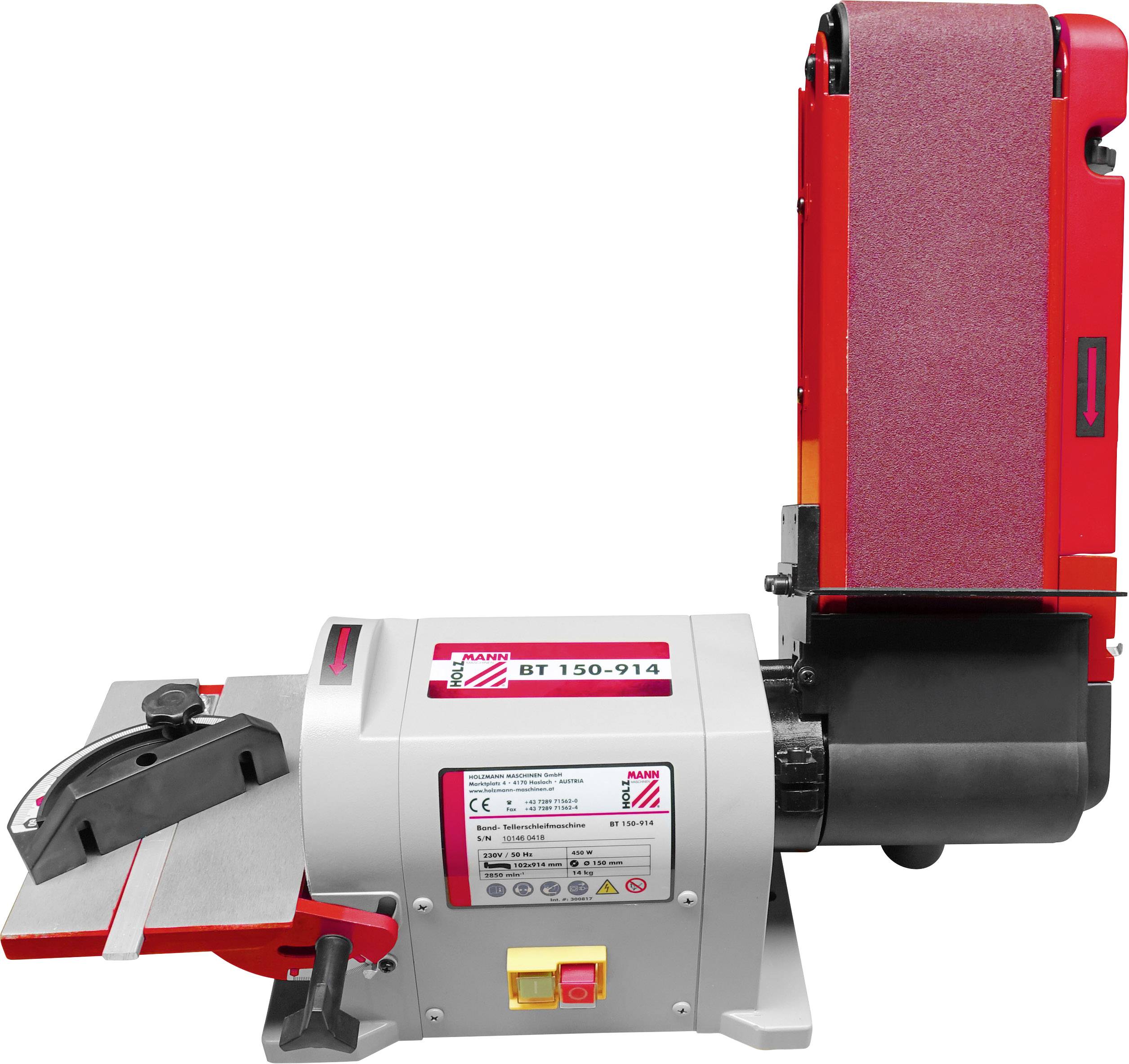 A belt sander with a red sanding belt extension and silver casing. It features an adjustable angle setting for precise sanding.