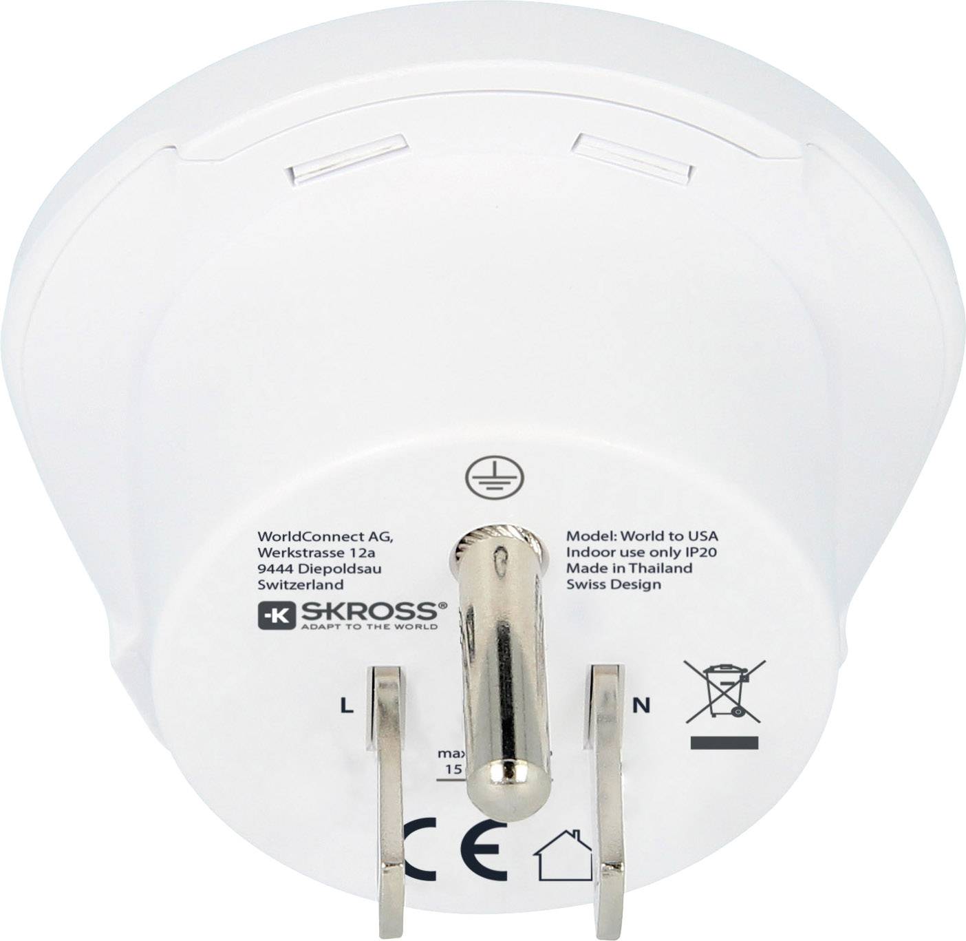 Skross 1.500221-E Travel adapter CA W to USA