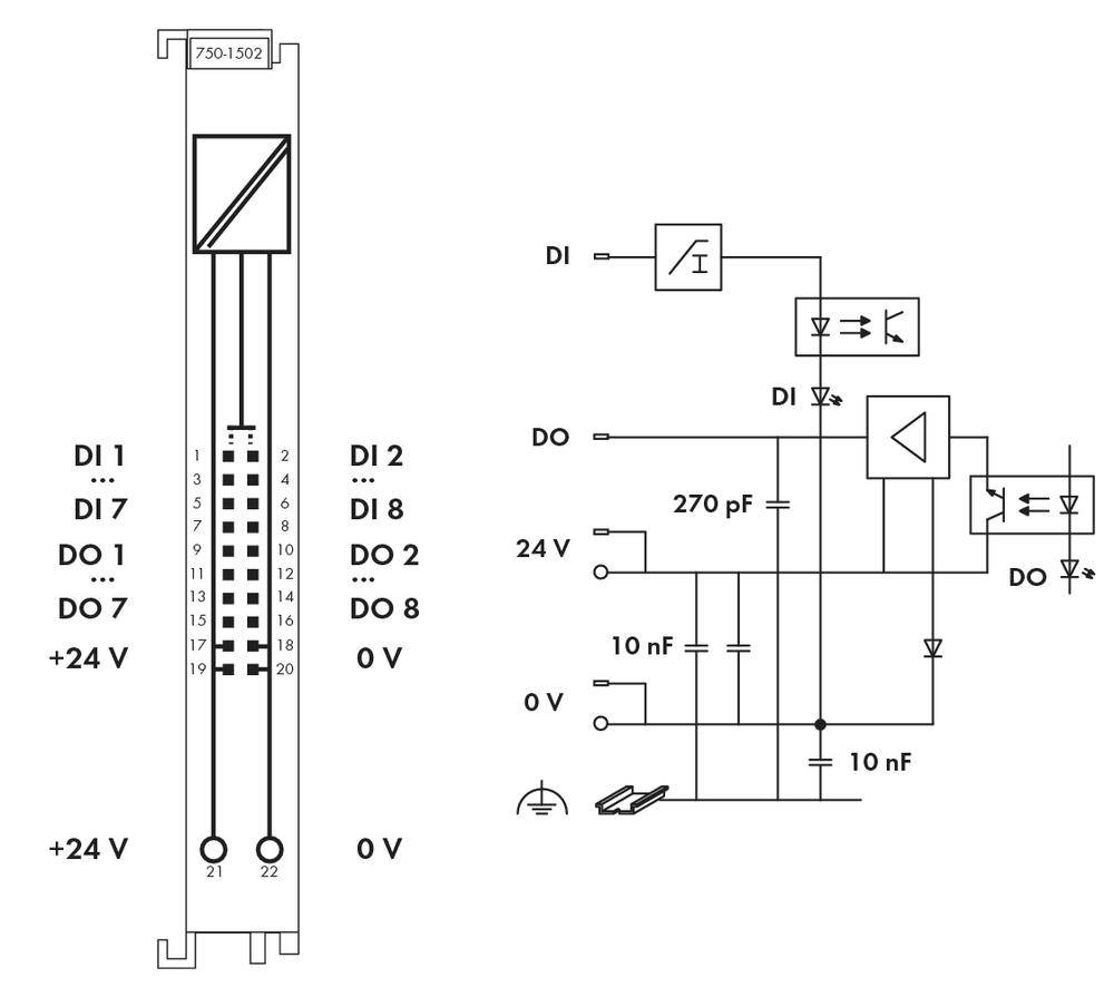 WAGO PLC digital output module 750-1502 1 pc(s)