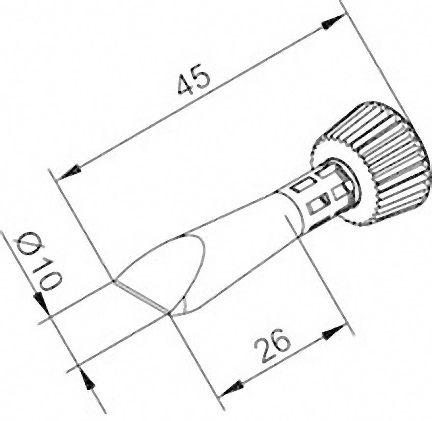 Ersa 0102CDLF100C/SB Soldering tip Chisel-shaped Tip size 10 mm Tip length 45 mm Content 1 pc(s)