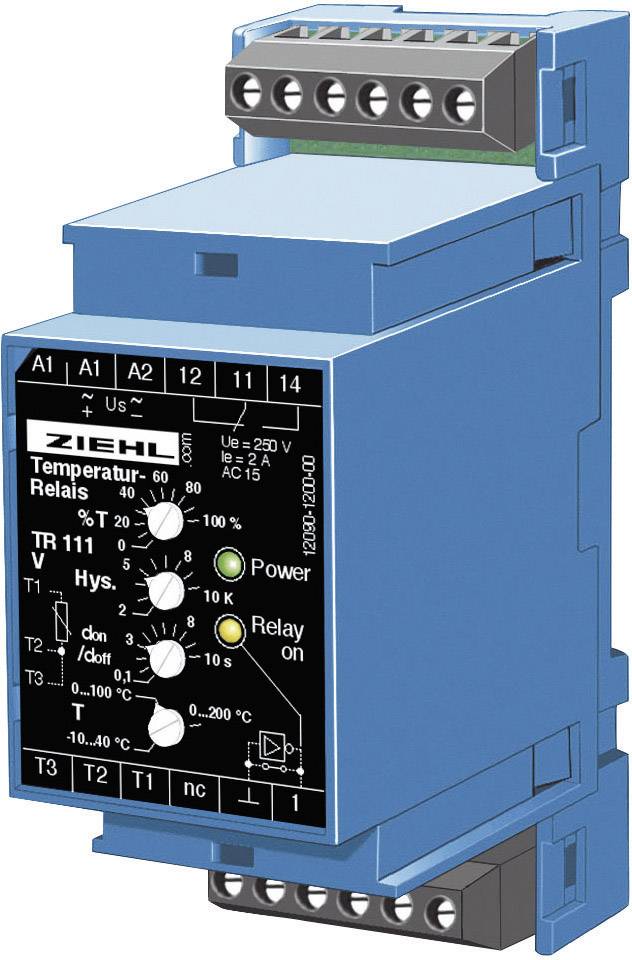 Ziehl TR 111 Temperature controller Pt100 -10 up to +200 °C 5 A relay (L x W x H) 58 x 35 x 90 mm