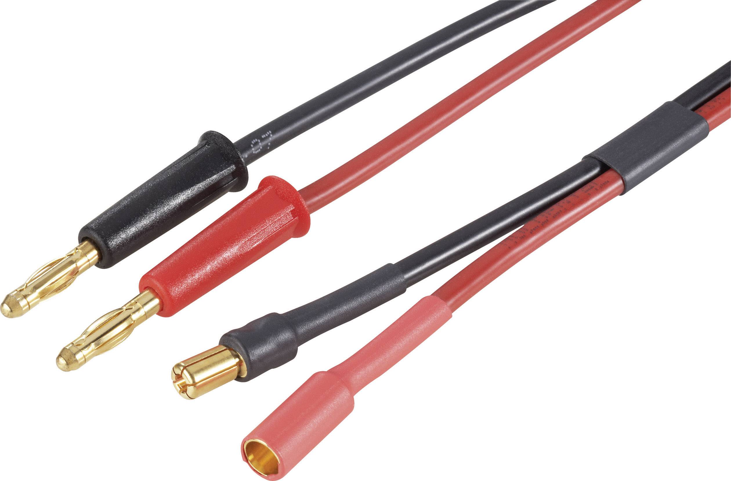Modelcraft Charging cable [2x Jack plug - 2x 5 mm socket (Au-plated contact) ] 25.00 cm 4 mm² 208368