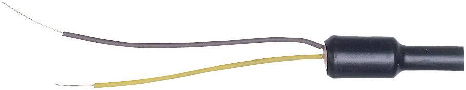 Two-core electrical cable with brown and yellow wire, insulated ends. Suitable for electrical installations.