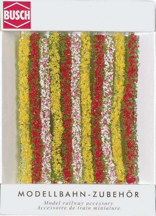 'Model Railway Accessories' by Busch: Colourful model trees in Red, Yellow and Green for decorating model landscapes.