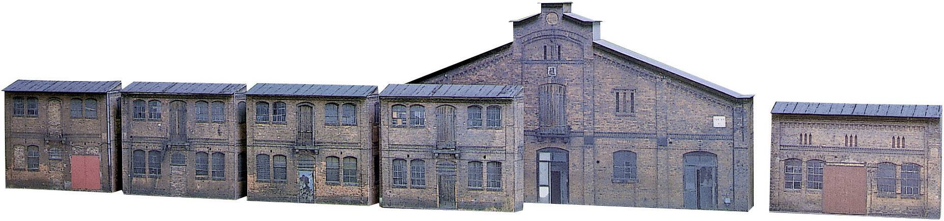 Auhagen 42506 H0 Relief cardboard kit with 6 industrial frontages