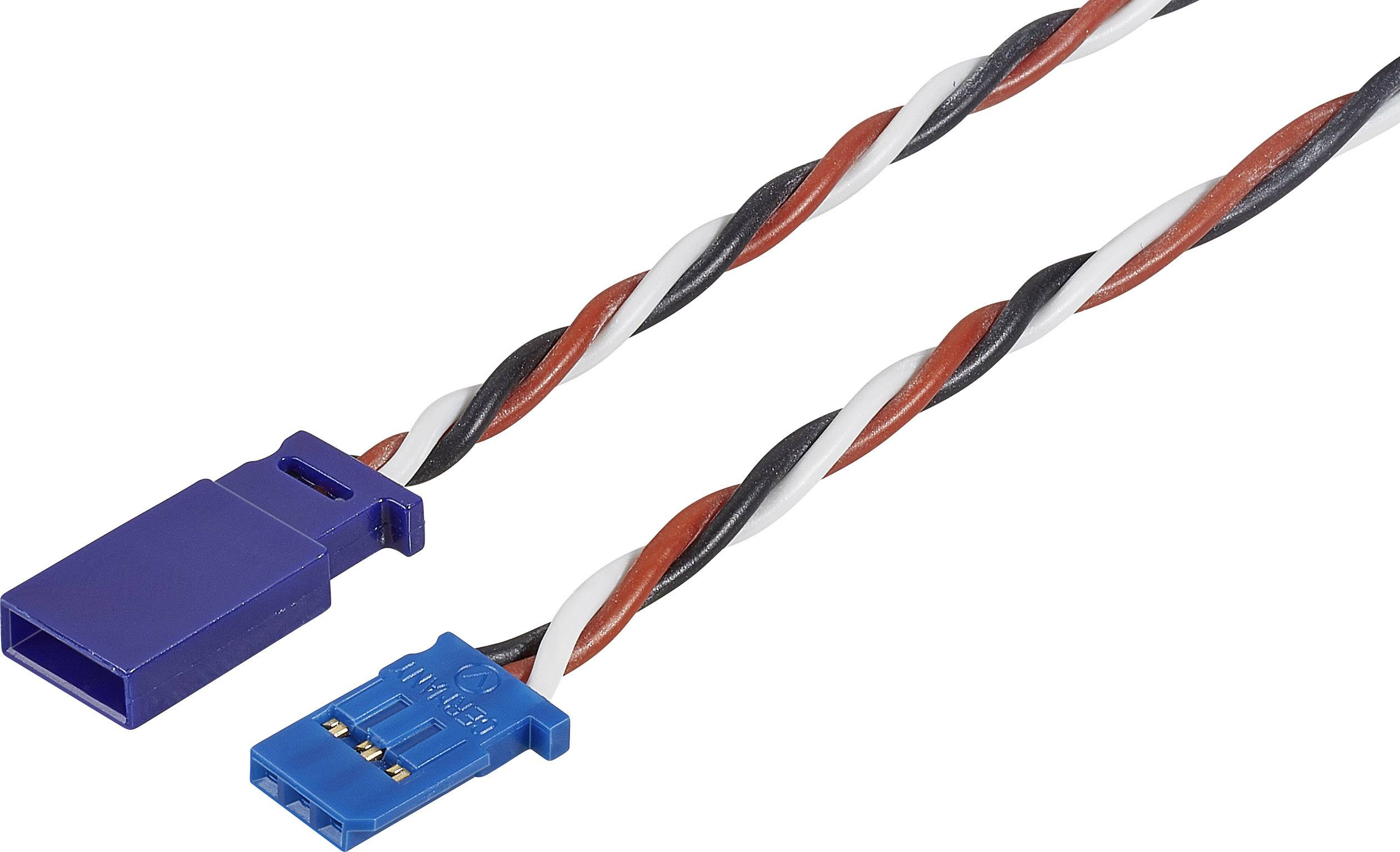 Modelcraft Servo Cable extension [1x Futaba plug - 1x Futaba socket] 25.00 cm 0.50 mm² Silicon, twisted