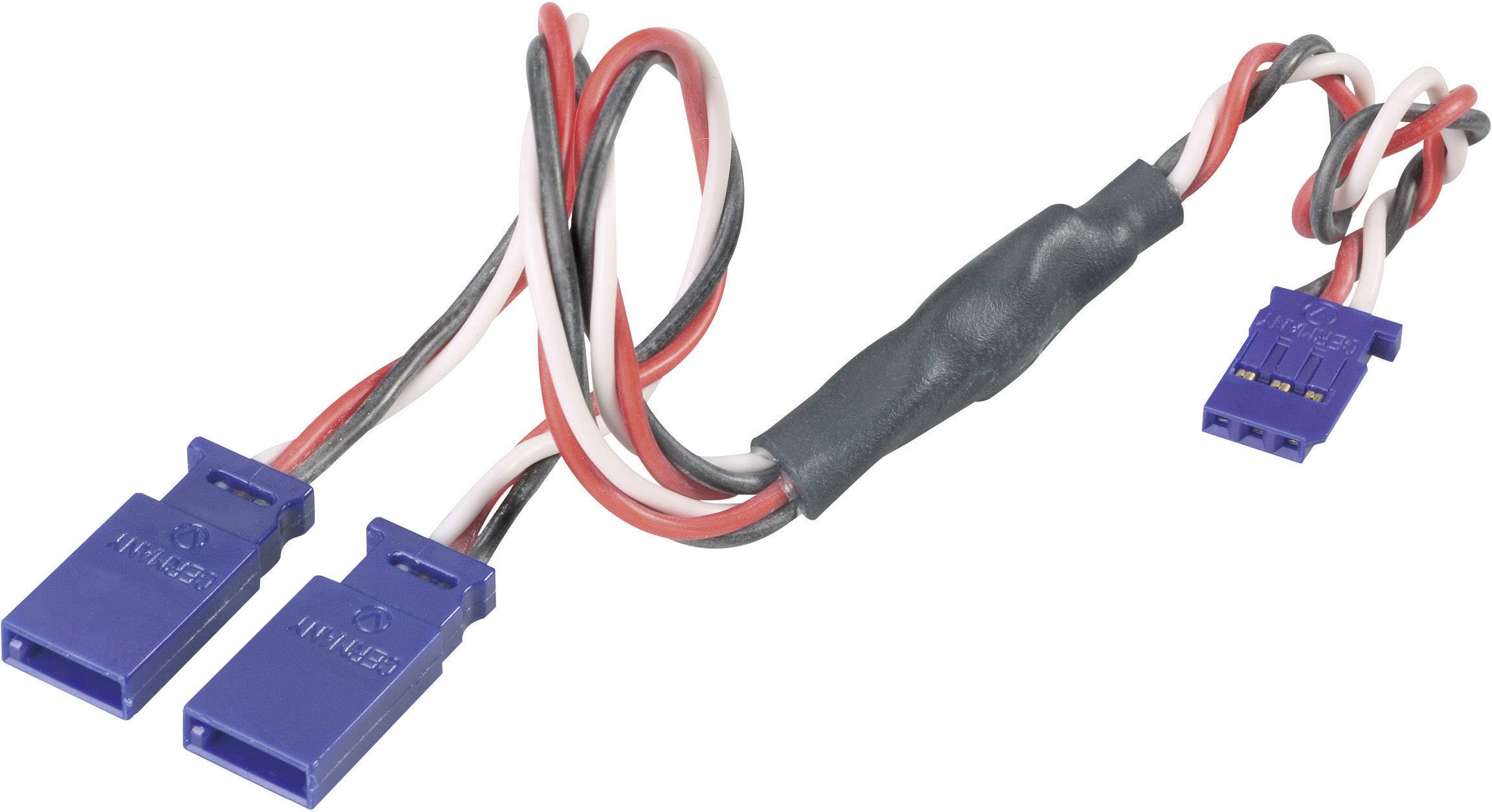 Modelcraft Servo Y cable [2x Futaba plug - 1x Futaba socket] 30.00 cm 0.35 mm²