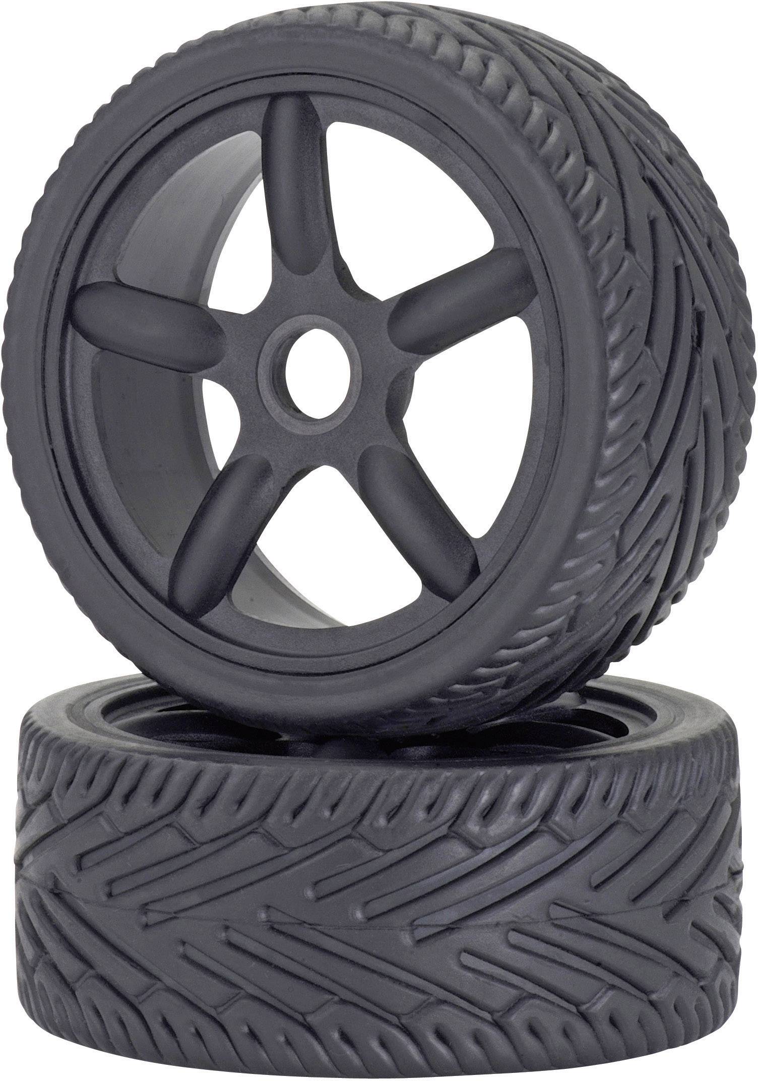 Carson Modellsport 1:8 Road version Complete wheels On-Road 5-spoke Black 2 pc(s)