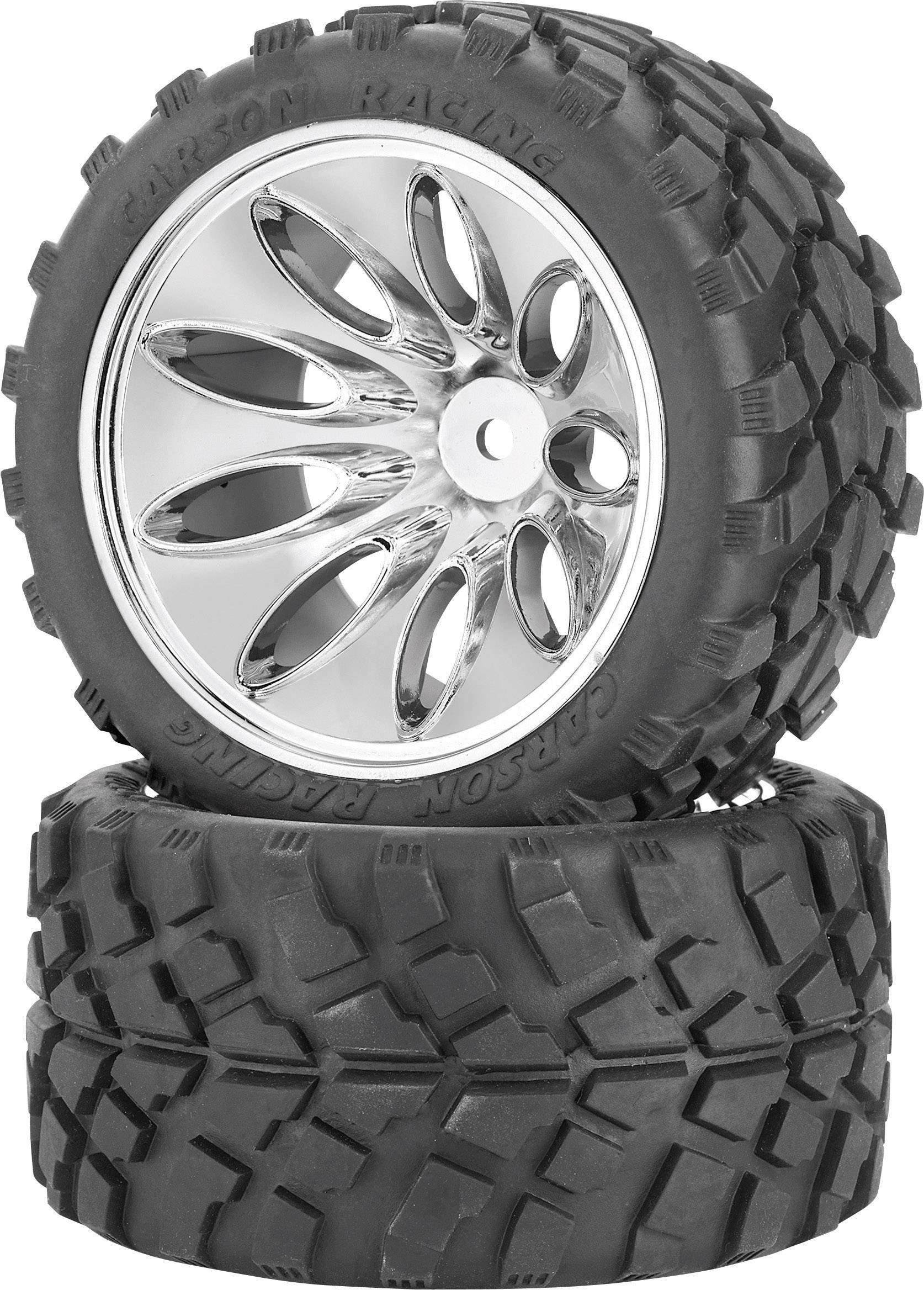 Carson Modellsport 1:10 Truggy Complete wheels Dirty 8-spoke Chrome 2 pc(s)