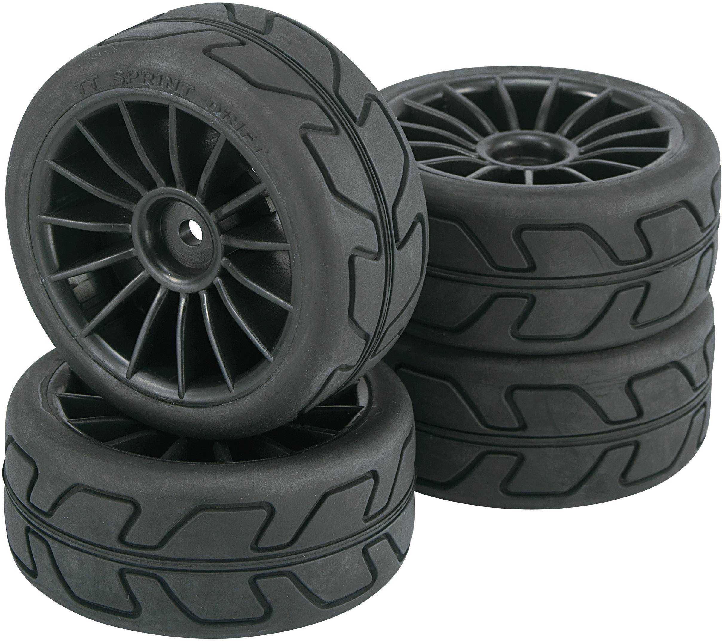 Reely 1:10 Road version Complete wheels Speed 15-spoke Black 4 pc(s)