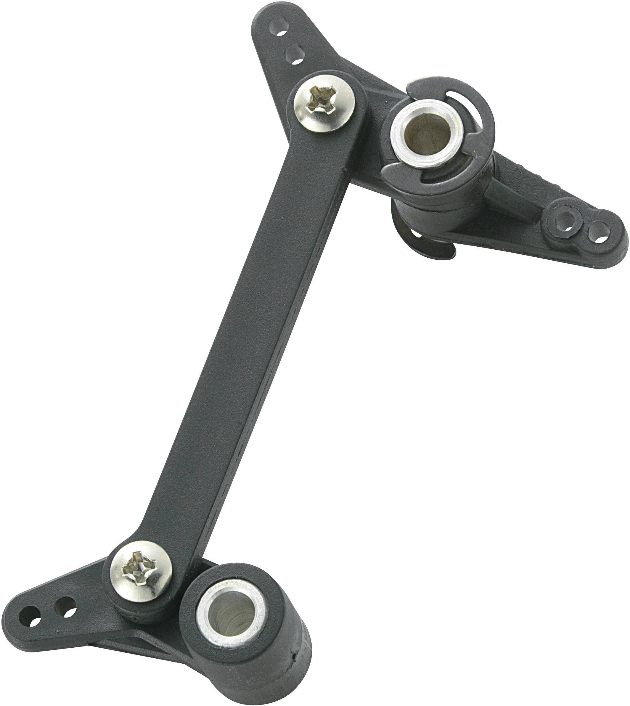 Bicycle brake adapter, black, with two mounting screws and cylindrical mountings.
