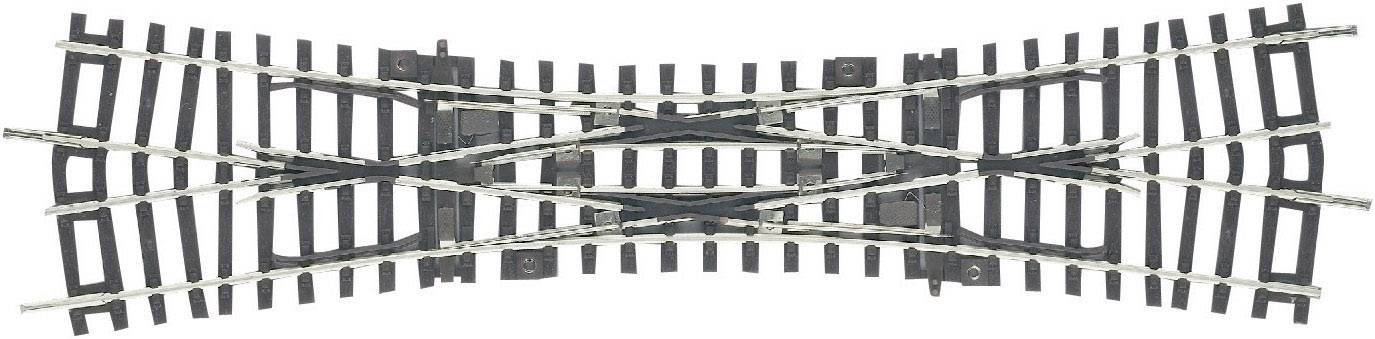 Model Railway Double Crossover Point, showing intricate track layouts. Ideal for complex train control systems. Available in scale.