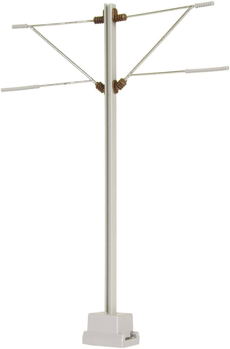 A simple model of an electricity pylon with insulators and crossbars on a rectangular base, without further details.