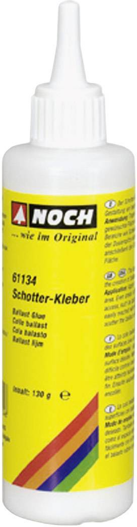 Yellow bottle with the inscription 'NOCH Gravel Adhesive'. Suitable for model making, contains 130 g of adhesive.