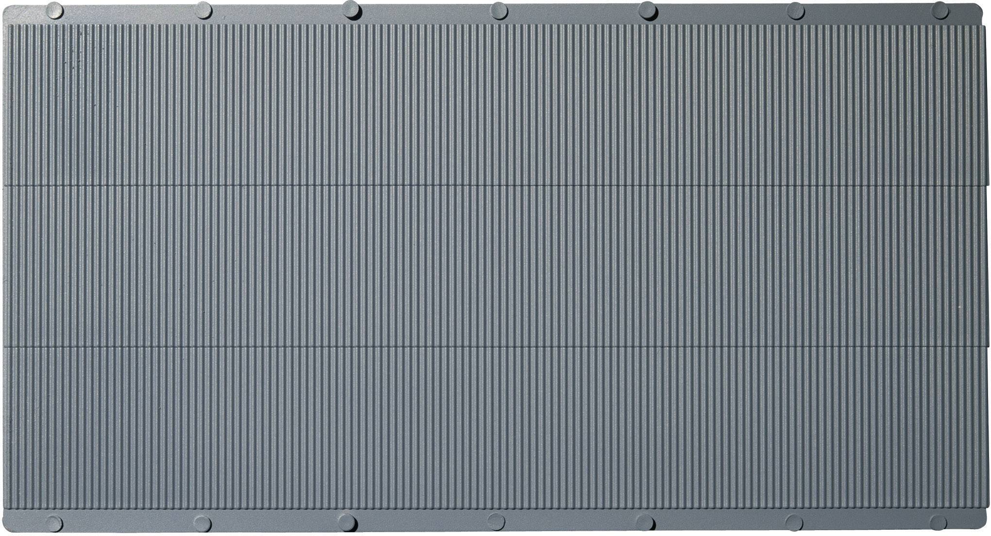 Grey, rectangular plastic lid with ridged surface and visible screw holes along the edges.