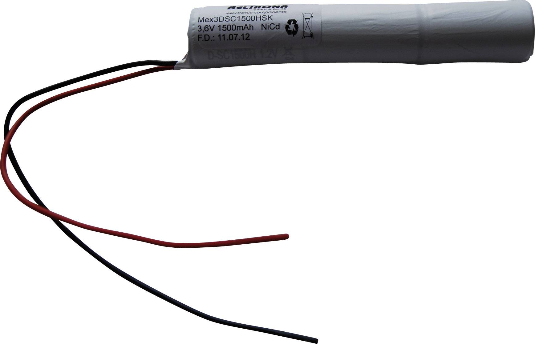 Beltrona 3DSC1500HSK Emergency light battery Cable 3.6 V 1500 mAh