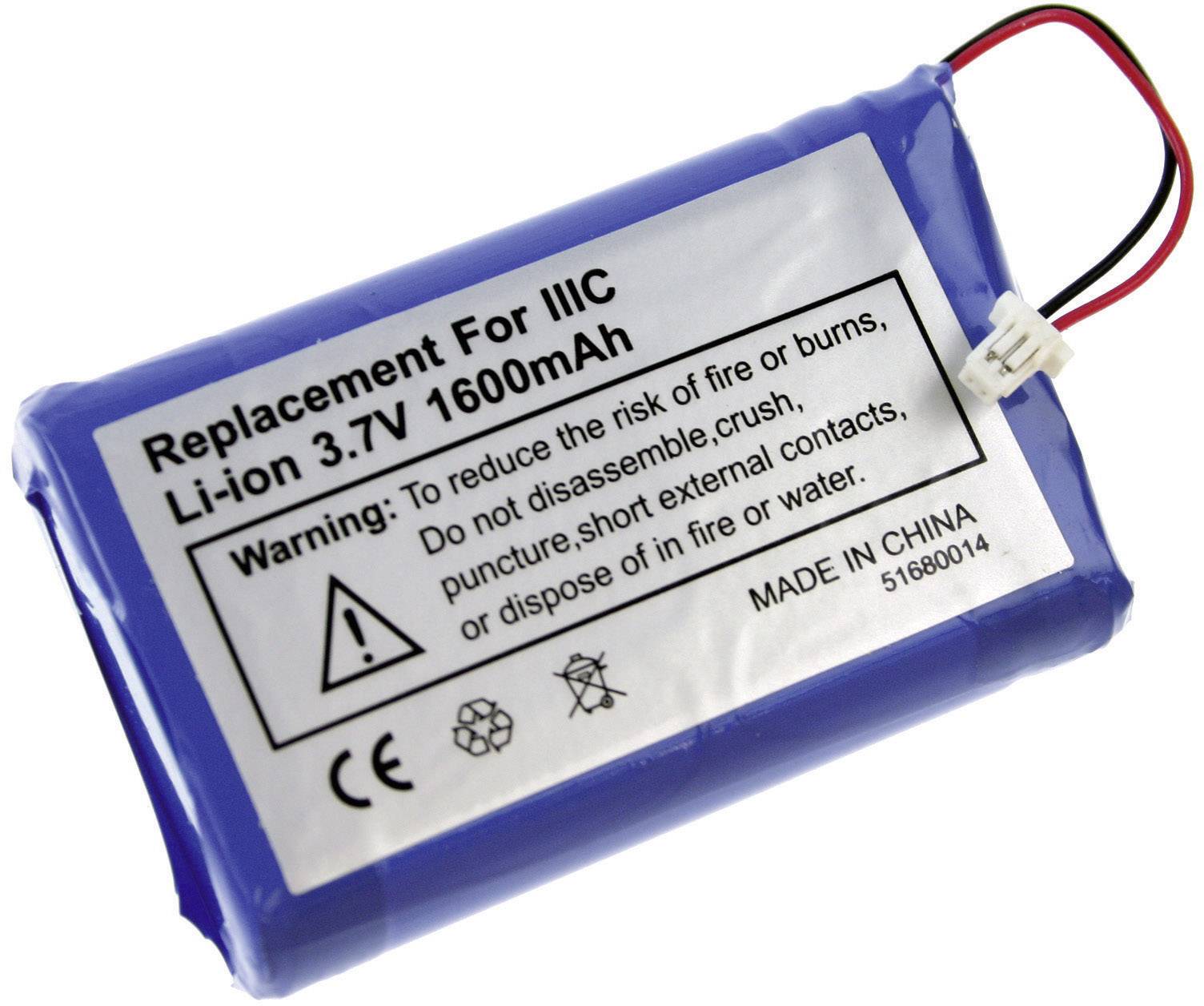 XCell PDA rechargeable battery Replaces original battery (original) 170-0737, B520003 3.7 V 1600 mAh