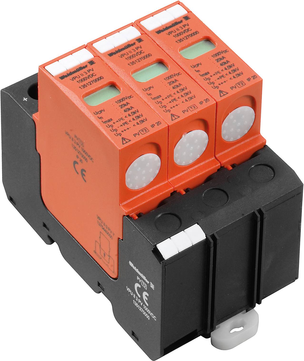 Weidmüller 1351270000 VPU II 3 PV 1000VDC Surge arrester Surge protection for: Switchboards 20 kA 1 pc(s)