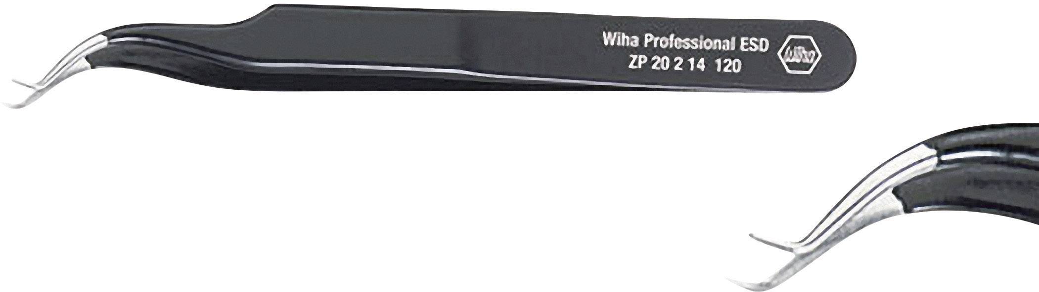 A Wiha ESD tweezers with the designation 'ZP 20 2 14 120', suitable for working with sensitive electronic components.