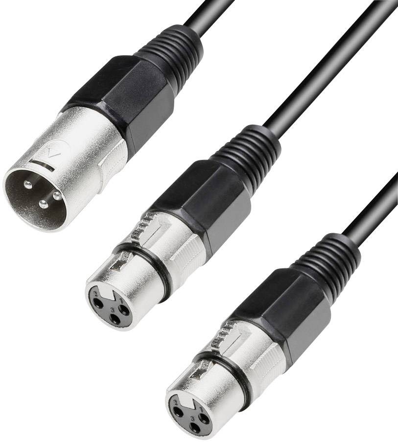 Paccs XLR Y cable [2x XLR socket - 1x XLR plug] 0.60 m Black