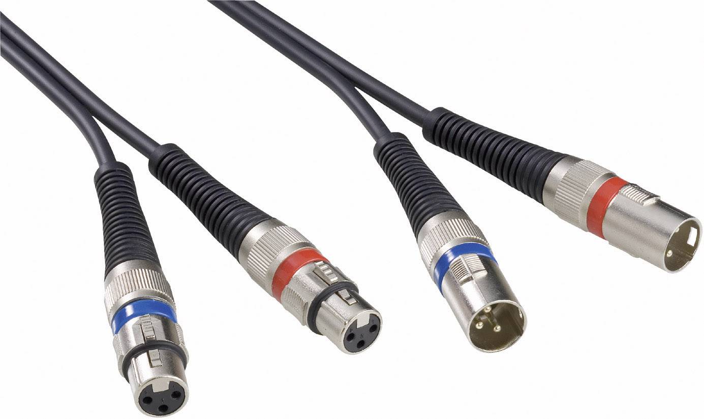 Paccs DUAL XLR Cable [2x XLR socket - 2x XLR plug] 3.00 m Black