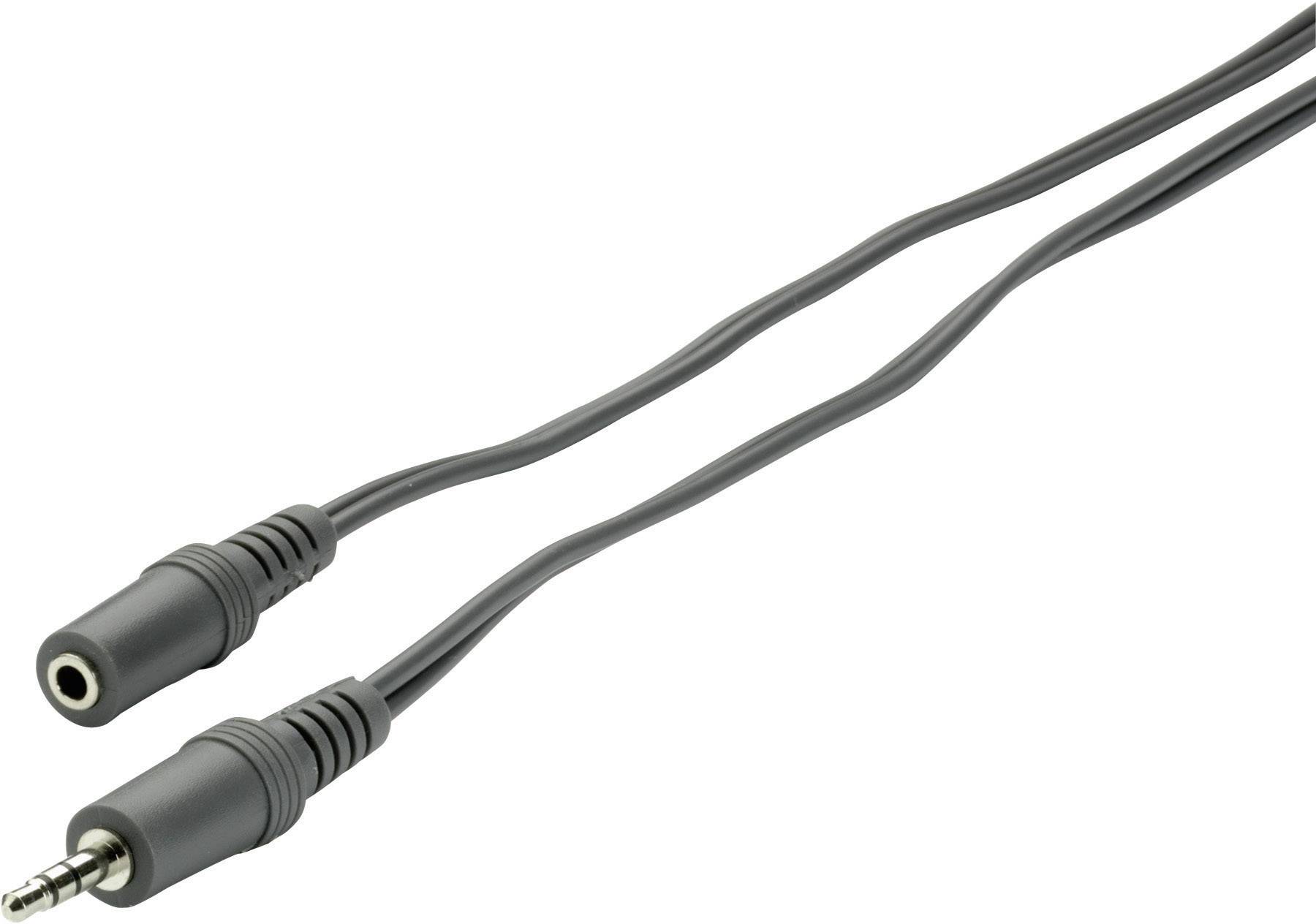 SpeaKa Professional SP-1300376 Jack Audio/phono Cable extension [1x Jack plug 3.5 mm - 1x Jack socket 3.5 mm] 2.00 m Grey