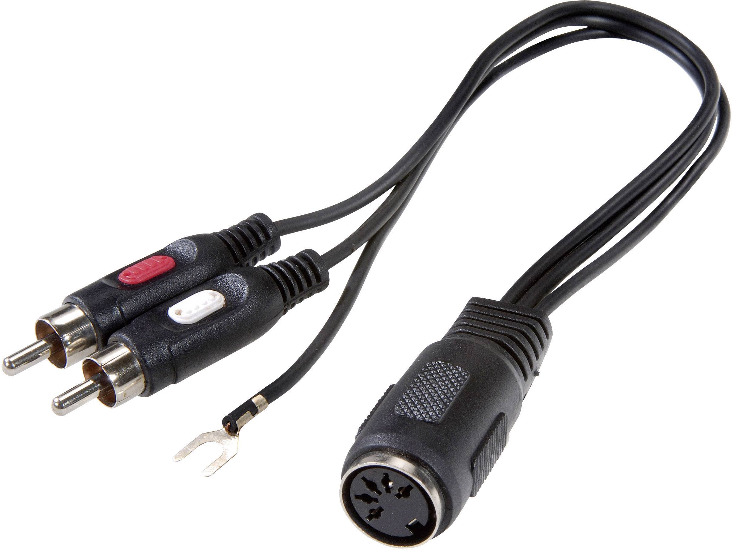SpeaKa Professional SP-7869832 RCA / DIN connector Audio/phono Y adapter [1x DIN socket 5-pin - 2x RCA plug (phono)] Black