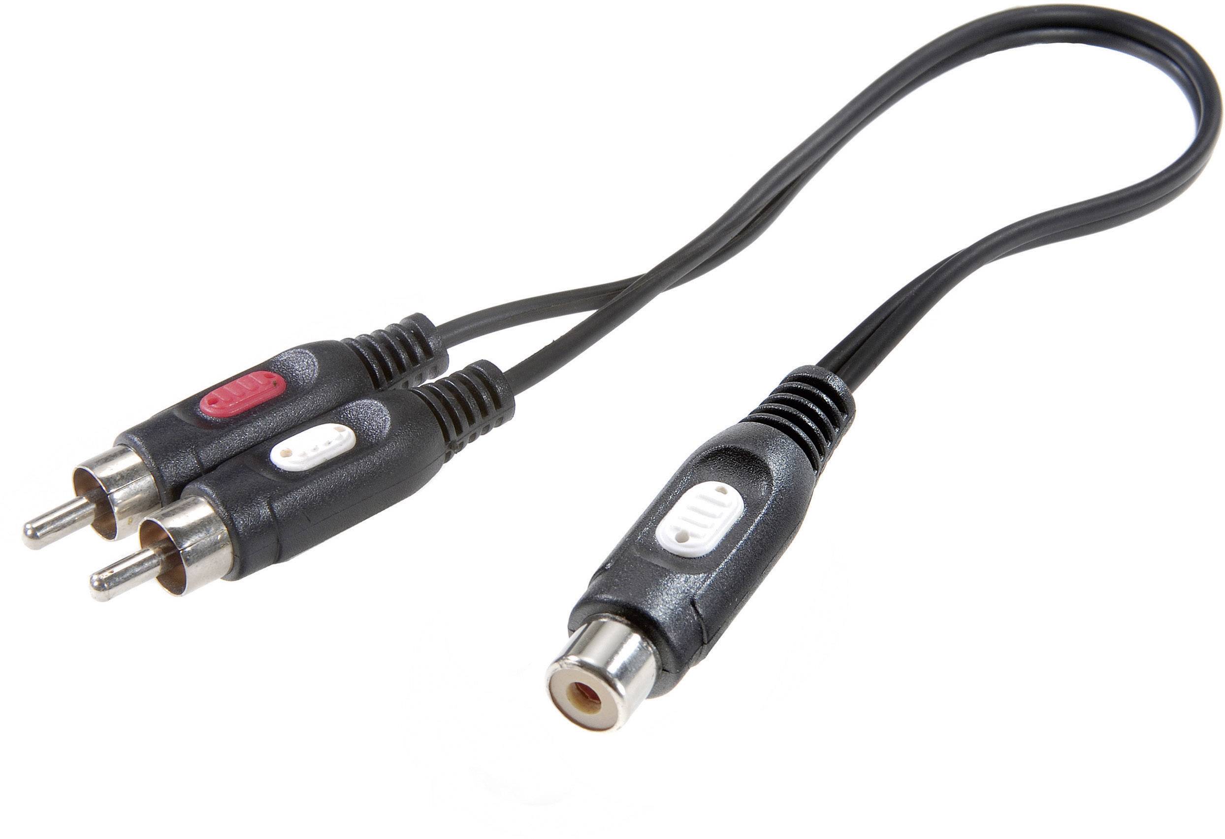 SpeaKa Professional SP-7869924 RCA Audio/phono Y adapter [2x RCA plug (phono) - 1x RCA socket (phono)] Black