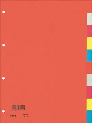 Bene 97410 Index A4 Blank Recycled cardboard Multicolour 10 dividers 97410