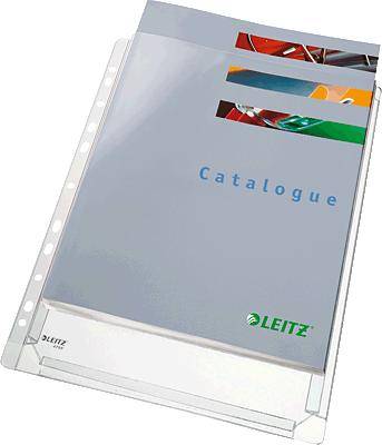 Document in a clear plastic sleeve with the inscription 'Catalogue' and the brand name 'Leitz' on the cover.