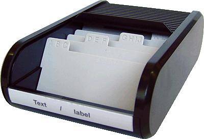 Helit H6218095 the personal Business card box 300 cards (W x H x D) 240 x 67 x 136 mm Black Polyethylene, Polypropylene