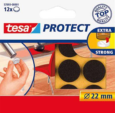 tesa Felt slider Brown (Ø) 22 mm 12 pc(s)