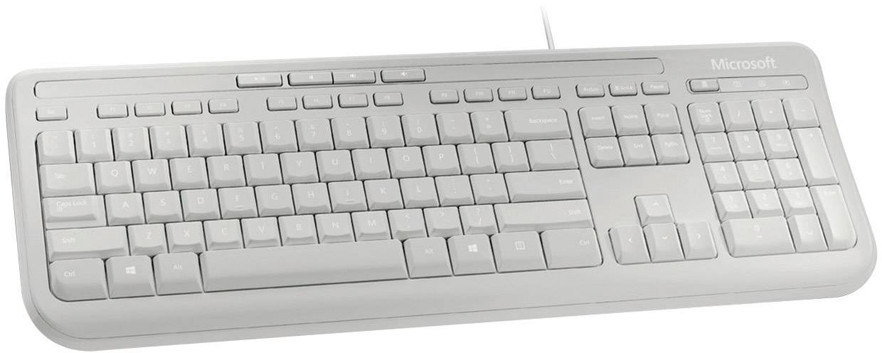 Microsoft Wired Keyboard 600 USB Keyboard German, QWERTZ, Windows® Grey Splashproof