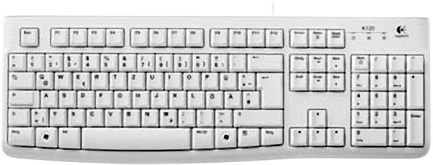 Logitech K120 Keyboard USB Keyboard German, QWERTZ White Splashproof